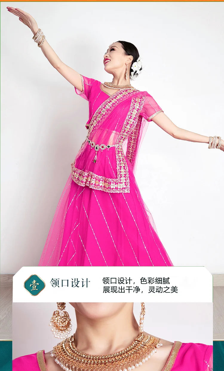 Traditional Indian Clothing Pakistani Sari Women's Elegant Dress Party Cosplay Dance Dress Stage Dress Velora