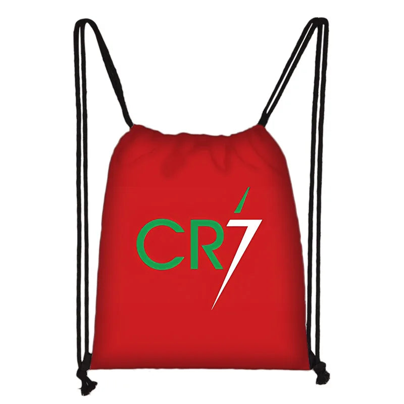 Child Printed Drawstring for Football Star R-RonaldoS CR7 Shopping Bag Men Women Football Sports Gym Storage Yoga Backpack Velora
