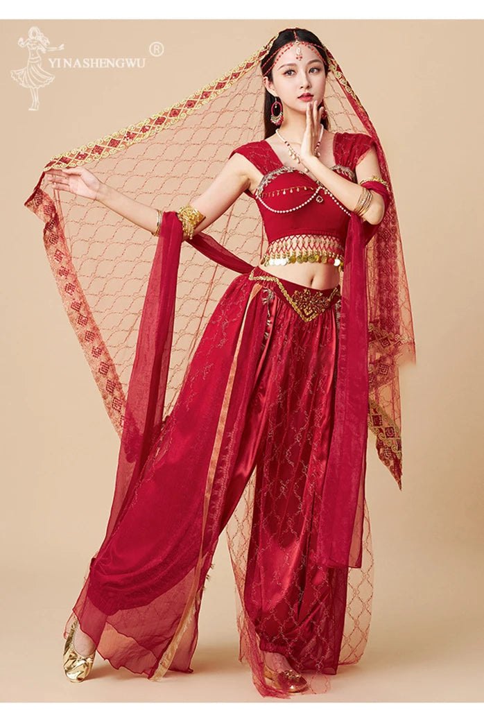 Western Regions Princess Set Dunhuang Dance Belly Dance Bollywood Costume Cosplay Exotic Scenery Indian Dance Performance Set - Velora