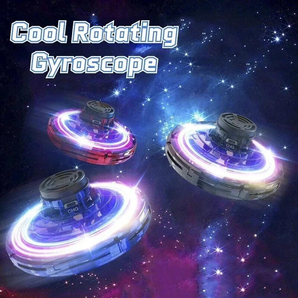 Flying Helicopter Spinner Fingertip Upgrade Flight Gyro Flyorb Hover Ball Mini Drone Aircraft Toy LED UFO Type Toy Kid Gift Velora