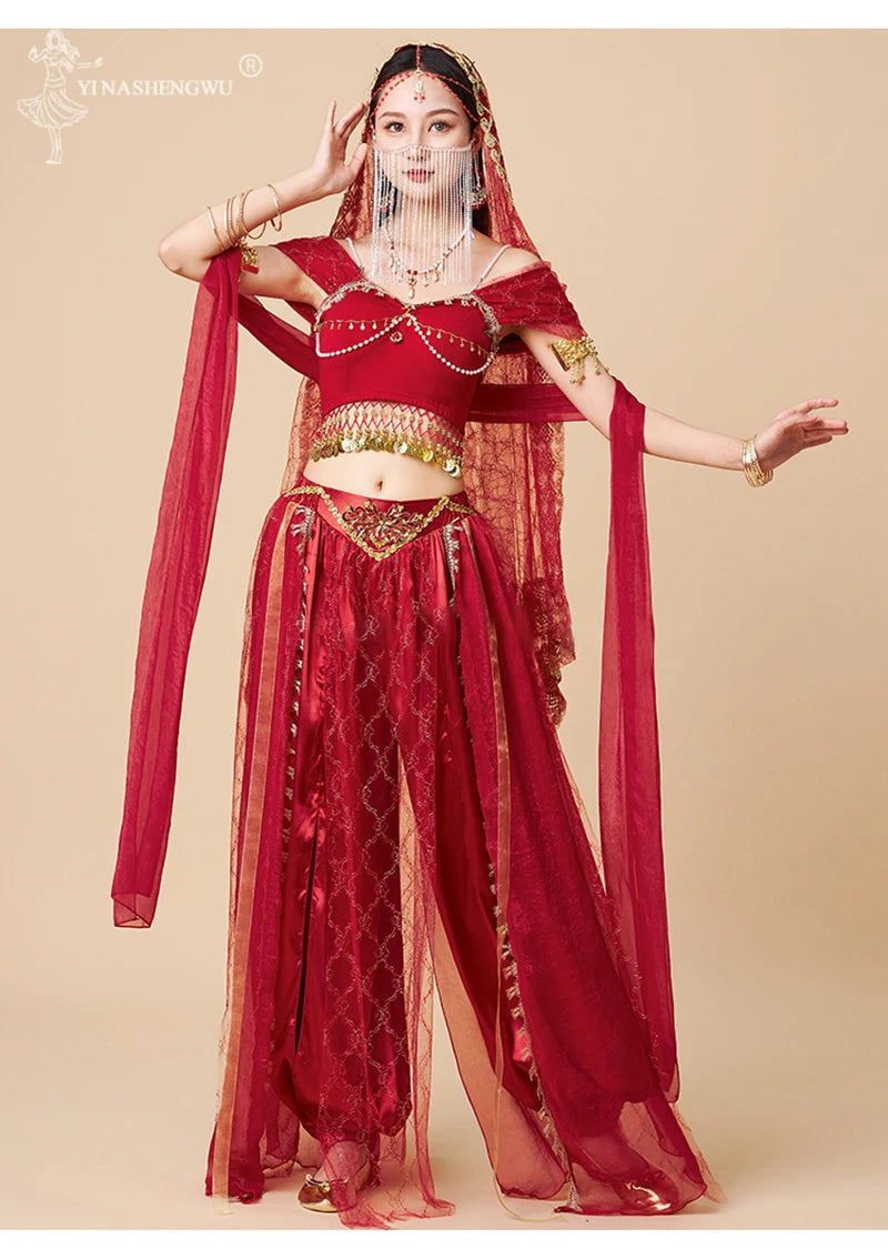 Western Regions Princess Set Dunhuang Dance Belly Dance Bollywood Costume Cosplay Exotic Scenery Indian Dance Performance Set - Velora