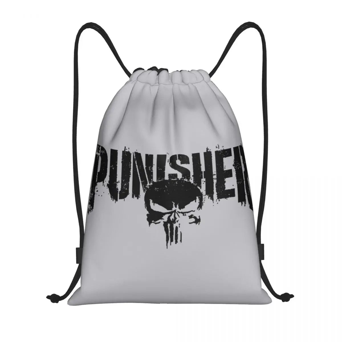 Custom Punisher Skeleton Drawstring Backpack Women Men Sport Gym Sackpack Portable Skull Bone Shopping Bag Sack - Velora