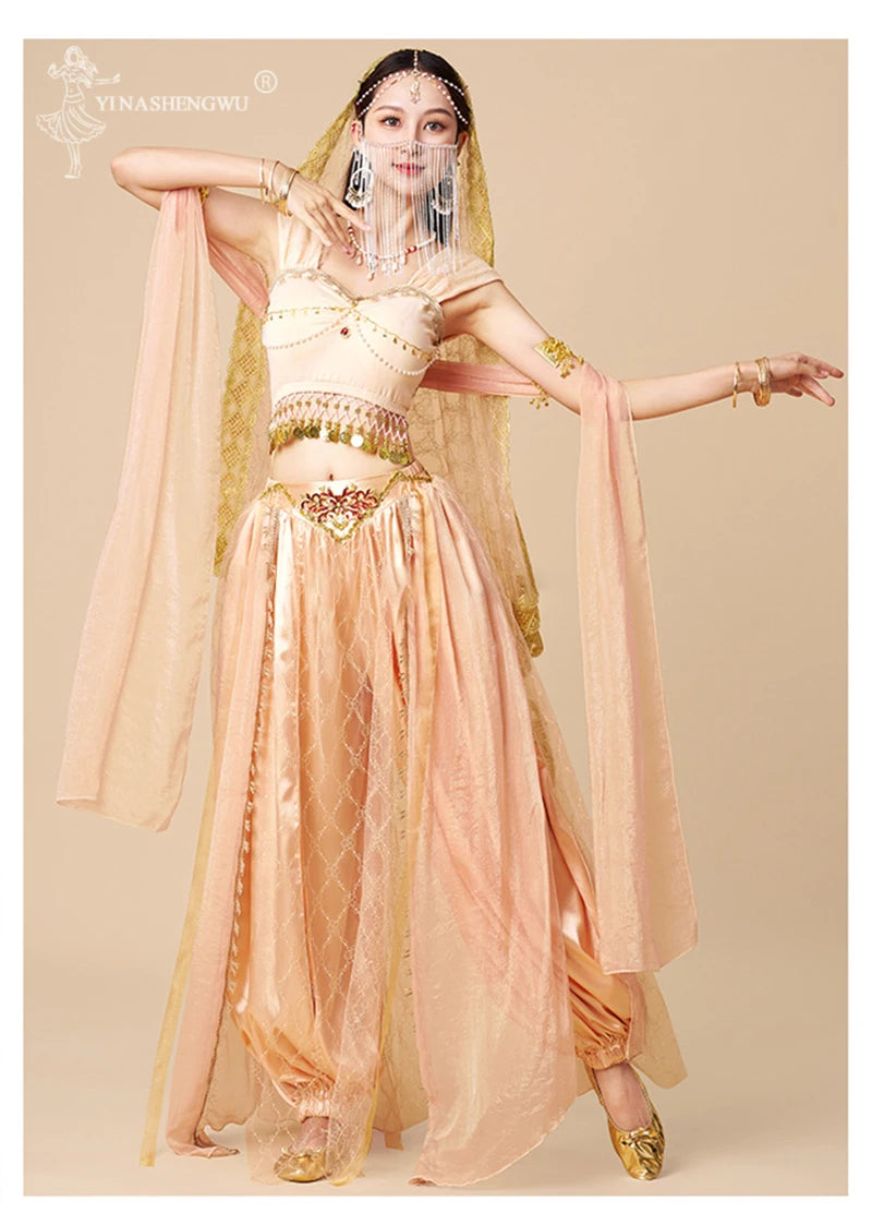 Western Regions Princess Set Dunhuang Dance Belly Dance Bollywood Costume Cosplay Exotic Scenery Indian Dance Performance Set - Velora