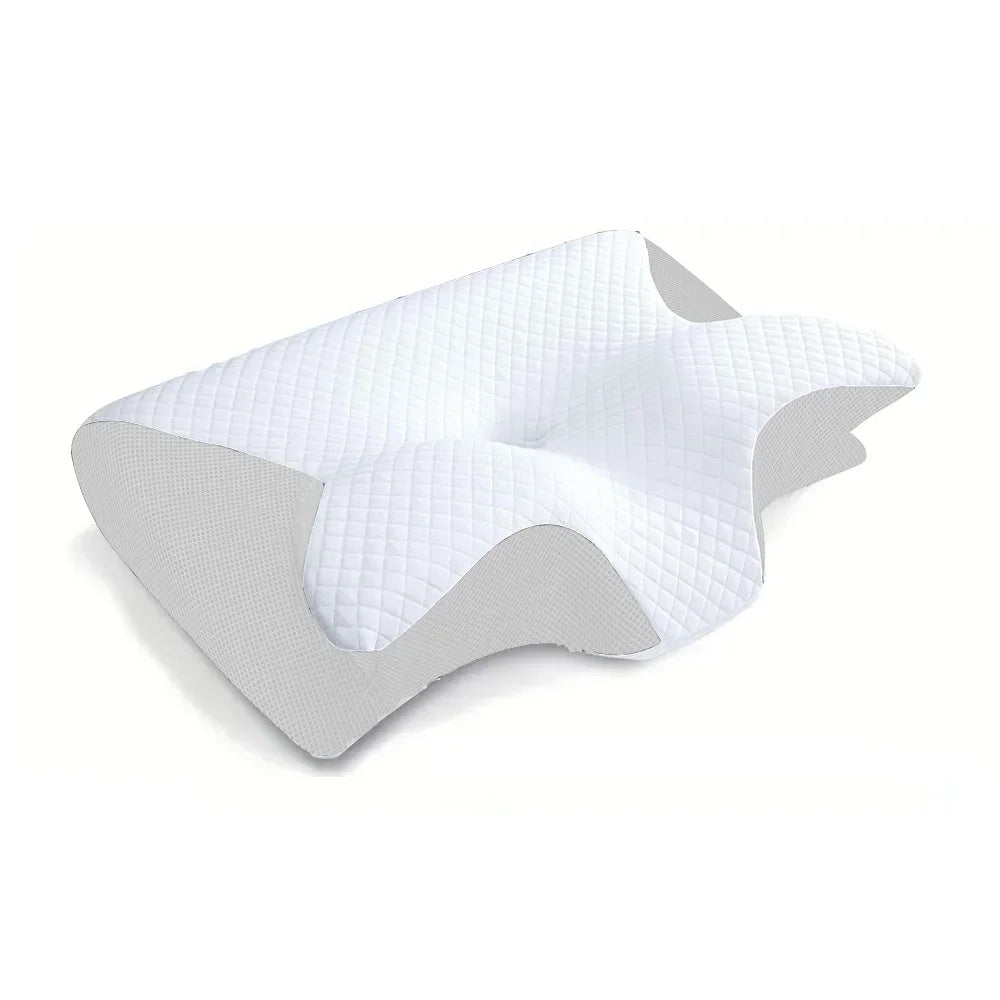 1pc Memory Foam Cervical Pillow, 2 in 1 Ergonomic Contour Orthopedic Pillow for Neck Pain, Contoured Support Pillows,Neck Pillow Velora