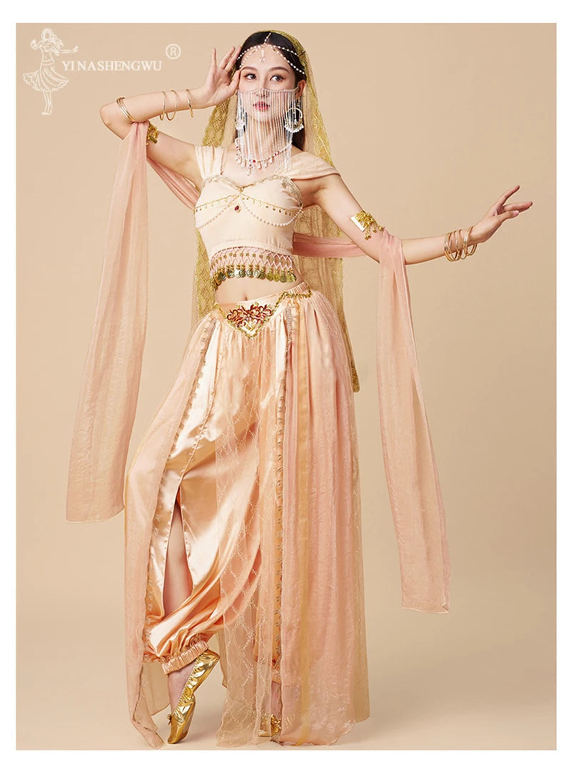 Western Regions Princess Set Dunhuang Dance Belly Dance Bollywood Costume Cosplay Exotic Scenery Indian Dance Performance Set - Velora