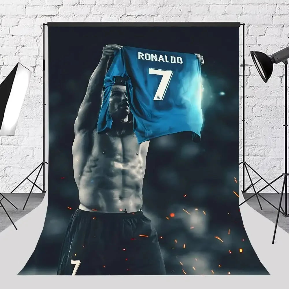 C-Cristiano R-Ronaldo Decoration Background Photography Party Bedroom Living Room Decoration Shooting Cloth Tapestry Flag Velora