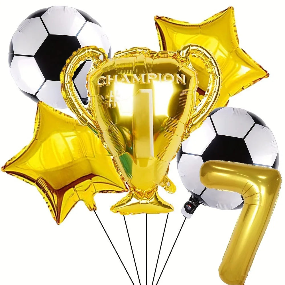 Soccer Club Stars AMessi Birthday Decor Football Disposable Tableware Set Tablecloth Balloons Plate Boy Girl Kids Party Supplies - Velora