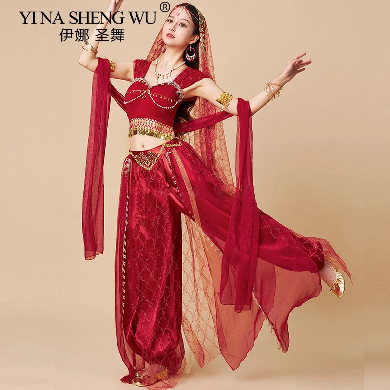 Western Regions Princess Set Dunhuang Dance Belly Dance Bollywood Costume Cosplay Exotic Scenery Indian Dance Performance Set - Velora