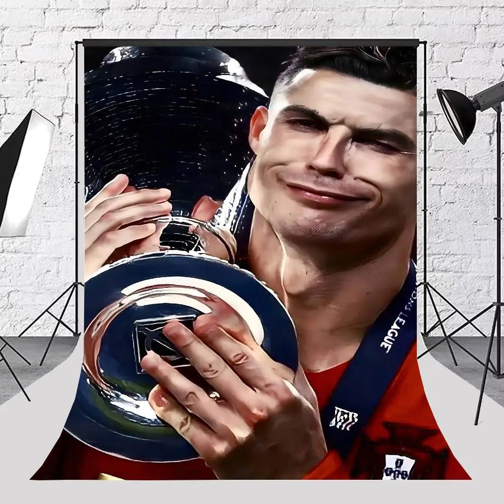 C-Cristiano R-Ronaldo Decoration Background Photography Party Bedroom Living Room Decoration Shooting Cloth Tapestry Flag Velora