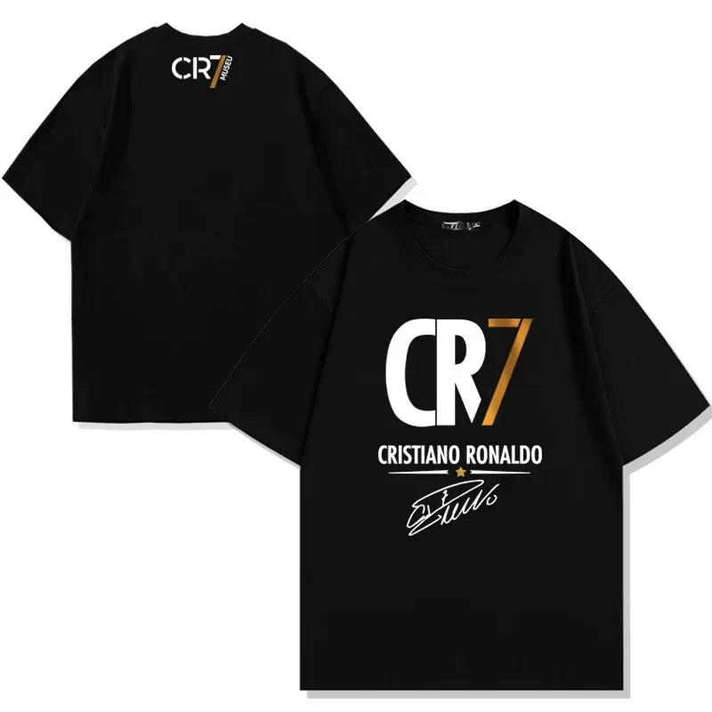 Ronaldo children's 3-14 years old 100% cotton T-shirt summer football sports parent-child casual fashion round neck T-shirt Velora