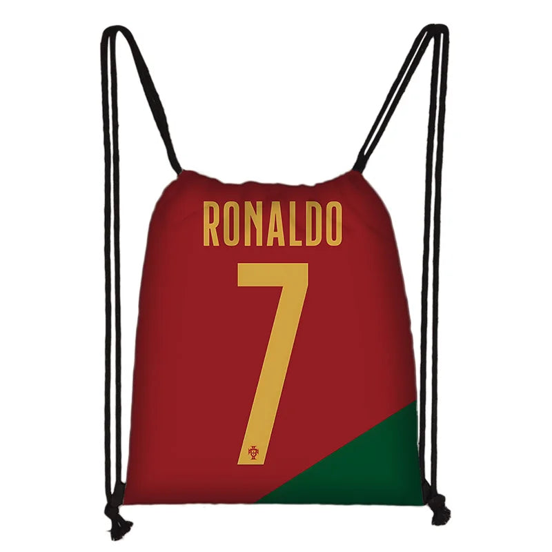 Child Printed Drawstring for Football Star R-RonaldoS CR7 Shopping Bag Men Women Football Sports Gym Storage Yoga Backpack Velora
