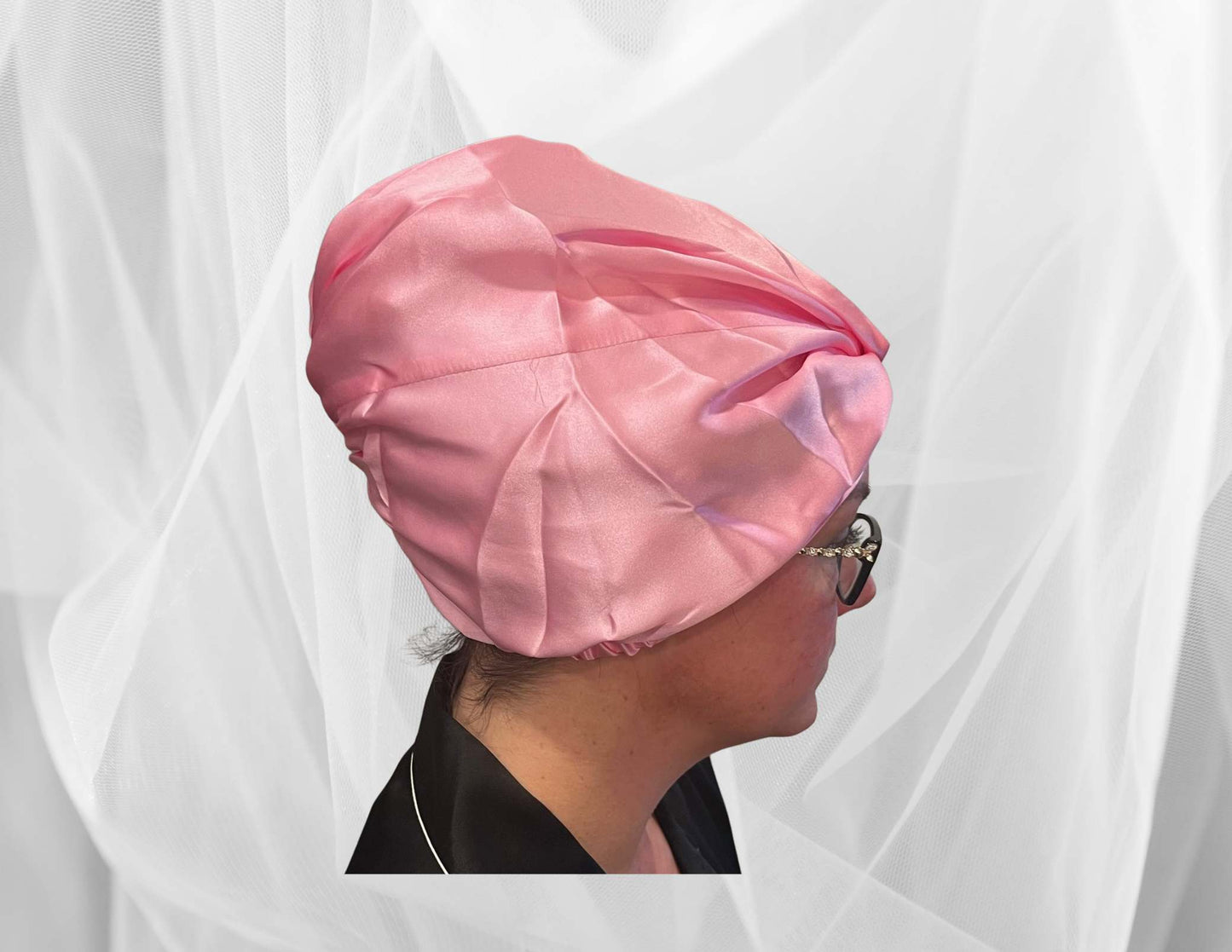 Silk Bonnet Carmine (Square Knotted Design) - Velora Luxury Fashion