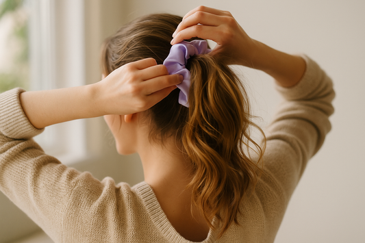 Silk Hair Scrunchie Lilac - Velora Luxury Fashion