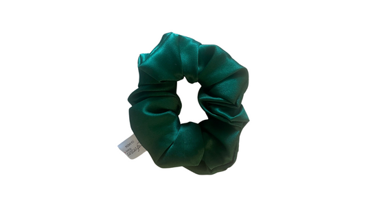 Silk Hair Scrunchy Dark Green - Velora Luxury Fashion