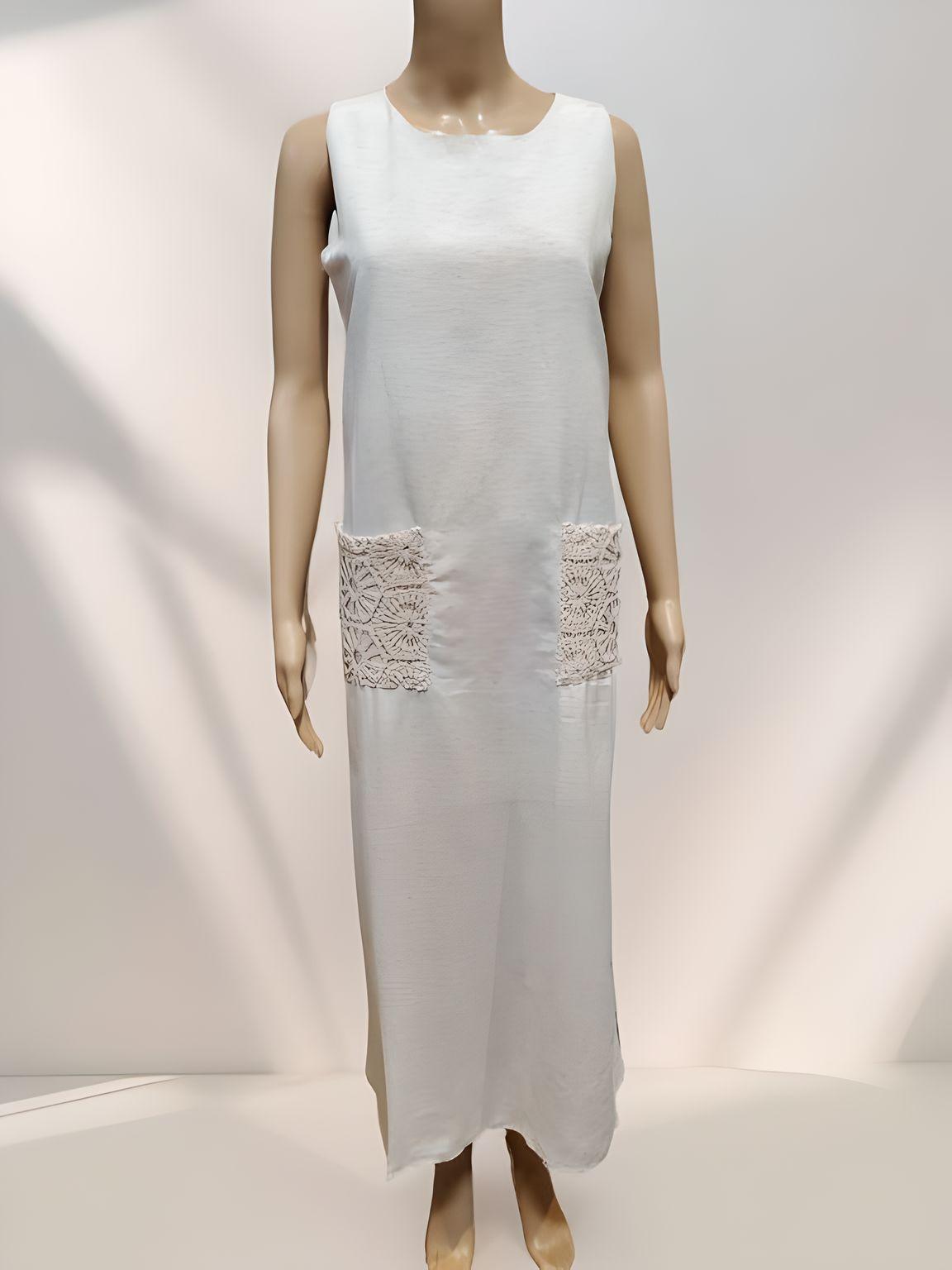 Sleeveless Crochet Pocket Dress - Velora Luxury Fashion