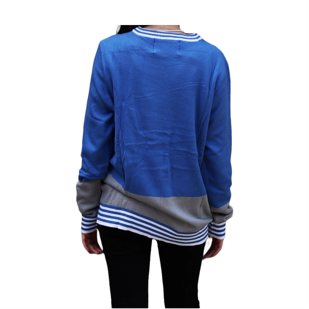 Snowman Nose Thief Blue Christmas Sweater - Velora Luxury Fashion
