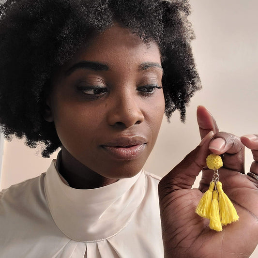 Statement Ball Tassel Earrings - Velora Luxury Fashion