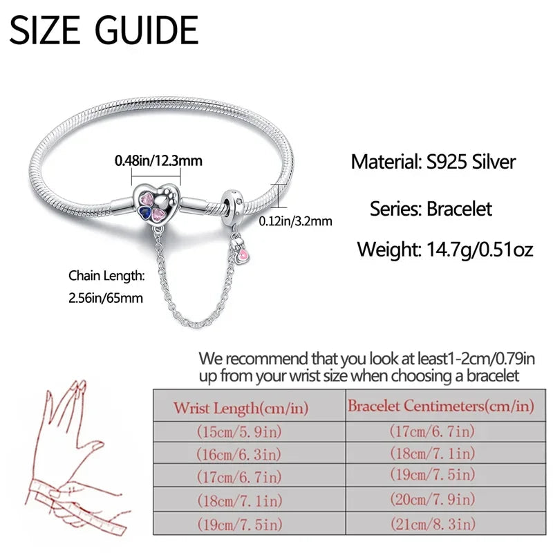 Sterling Silver Seashell Charm Bracelet with Blue CZ Gradient - Velora Luxury Fashion