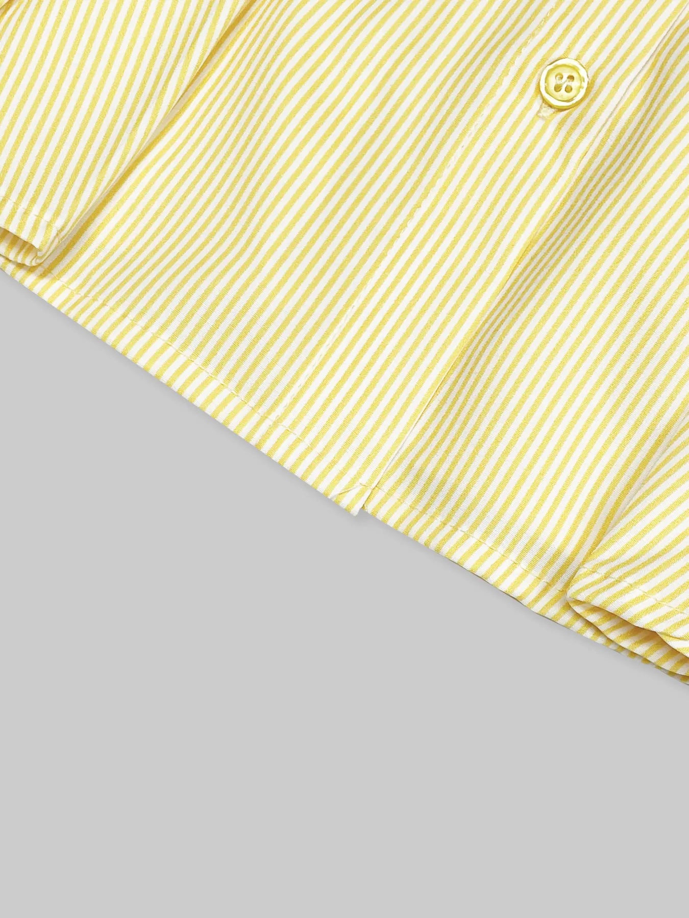 Striped Puff Sleeve Button-Up Shirt - Velora Luxury Fashion