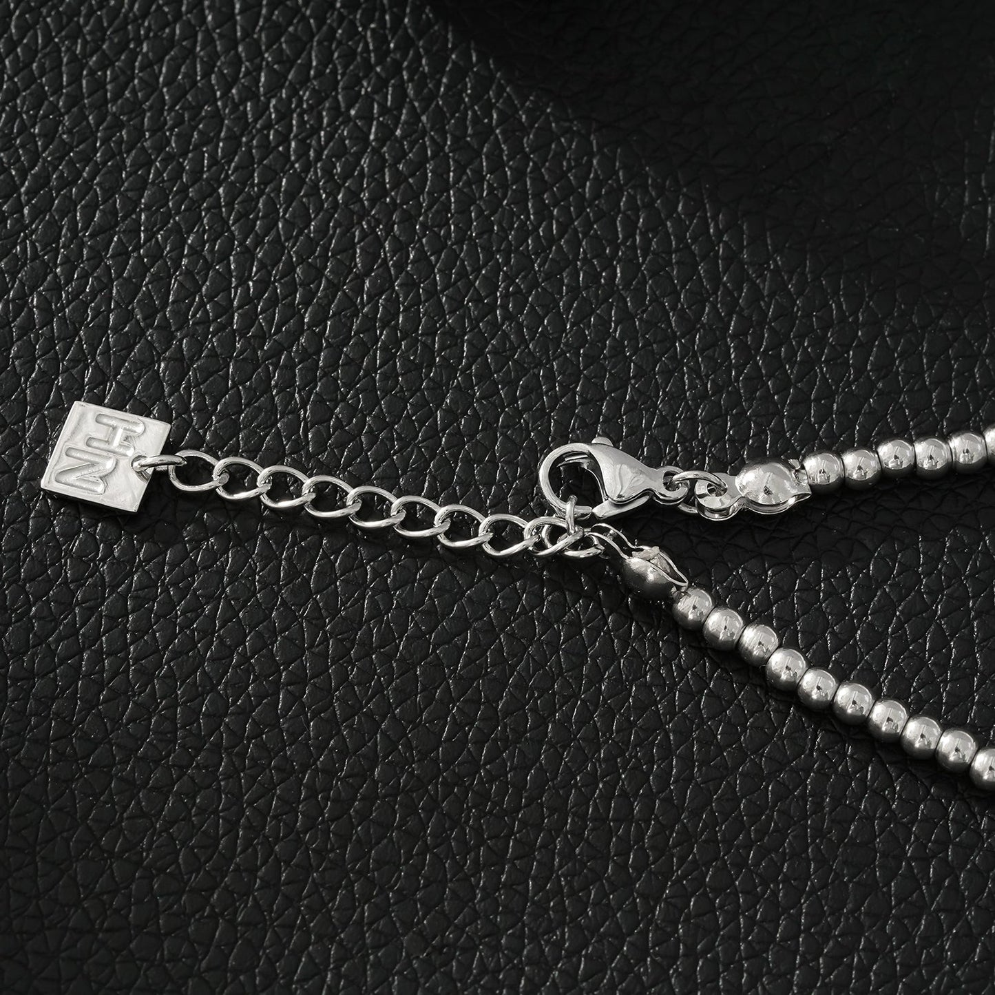Style ANNABETH: Twin-Bead Fusion White Gold (Silver Toned) Chain Bracelet - Velora Luxury Fashion