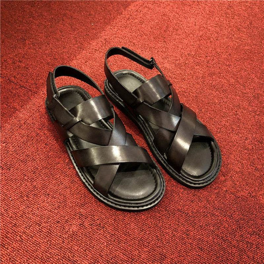 Summer Genuine Leather Casual Sandals Men EX-STOCK Canada