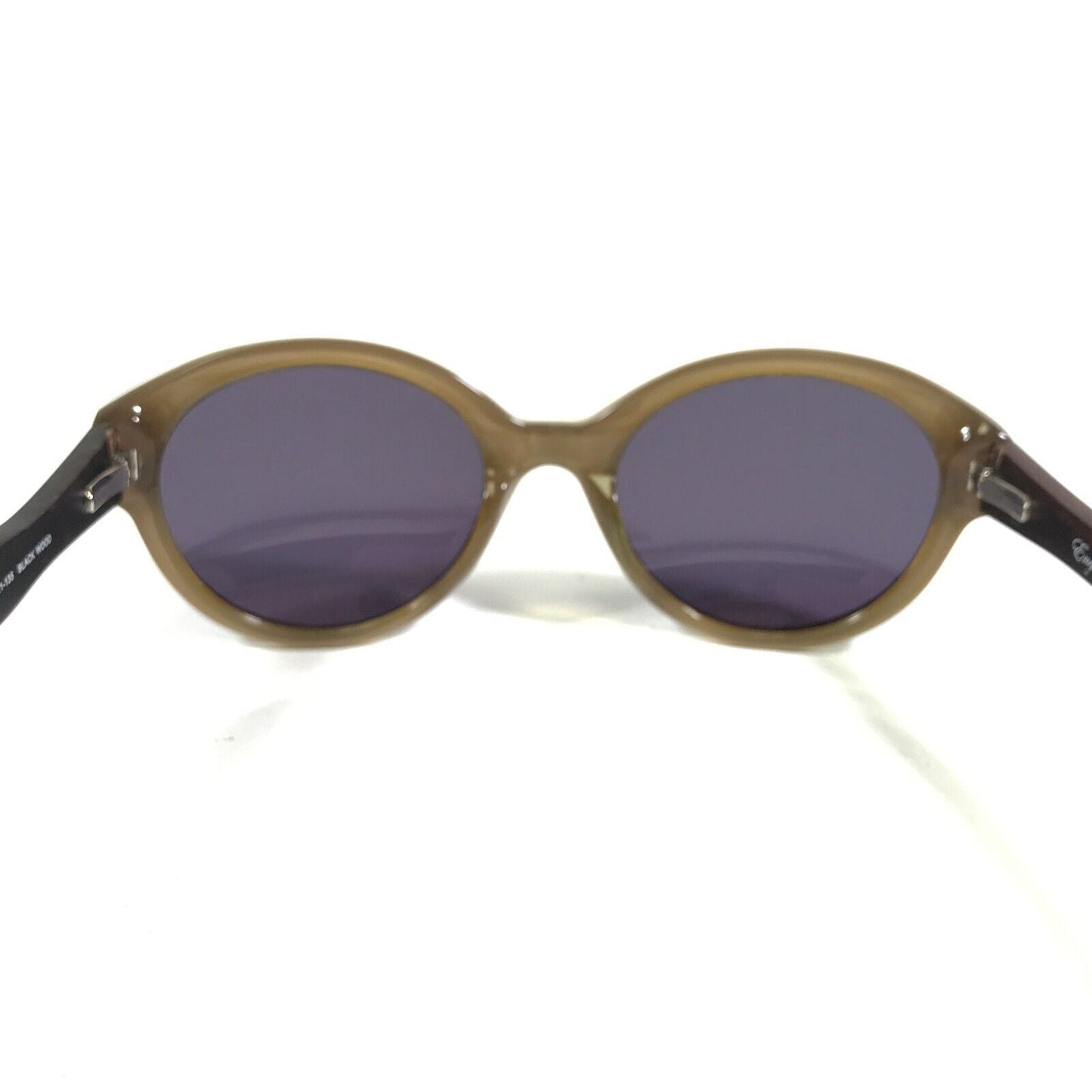 Sunglasses DIAGRAM BLACK WOOD Brown Round Frames w Purple Lenses - Velora Luxury Fashion