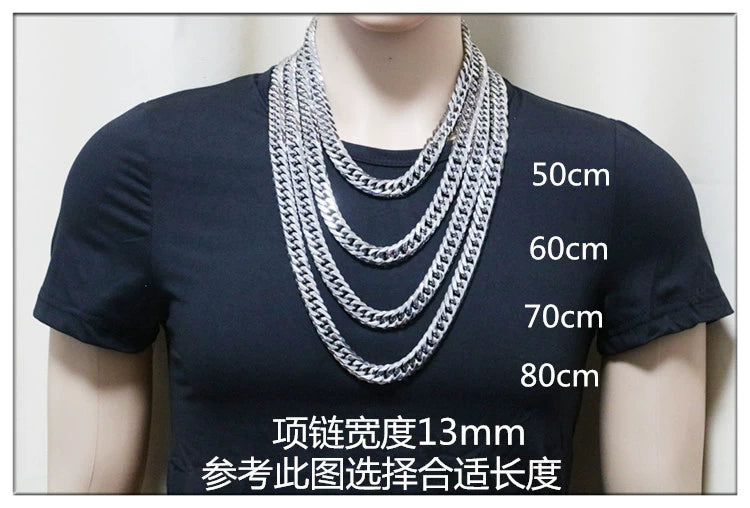 Fashion Thick Wide Double Duckle Weave Six-face Grinding Stainless Steel Men And Women Necklace Jewelry Chain Hot Sale - Velora