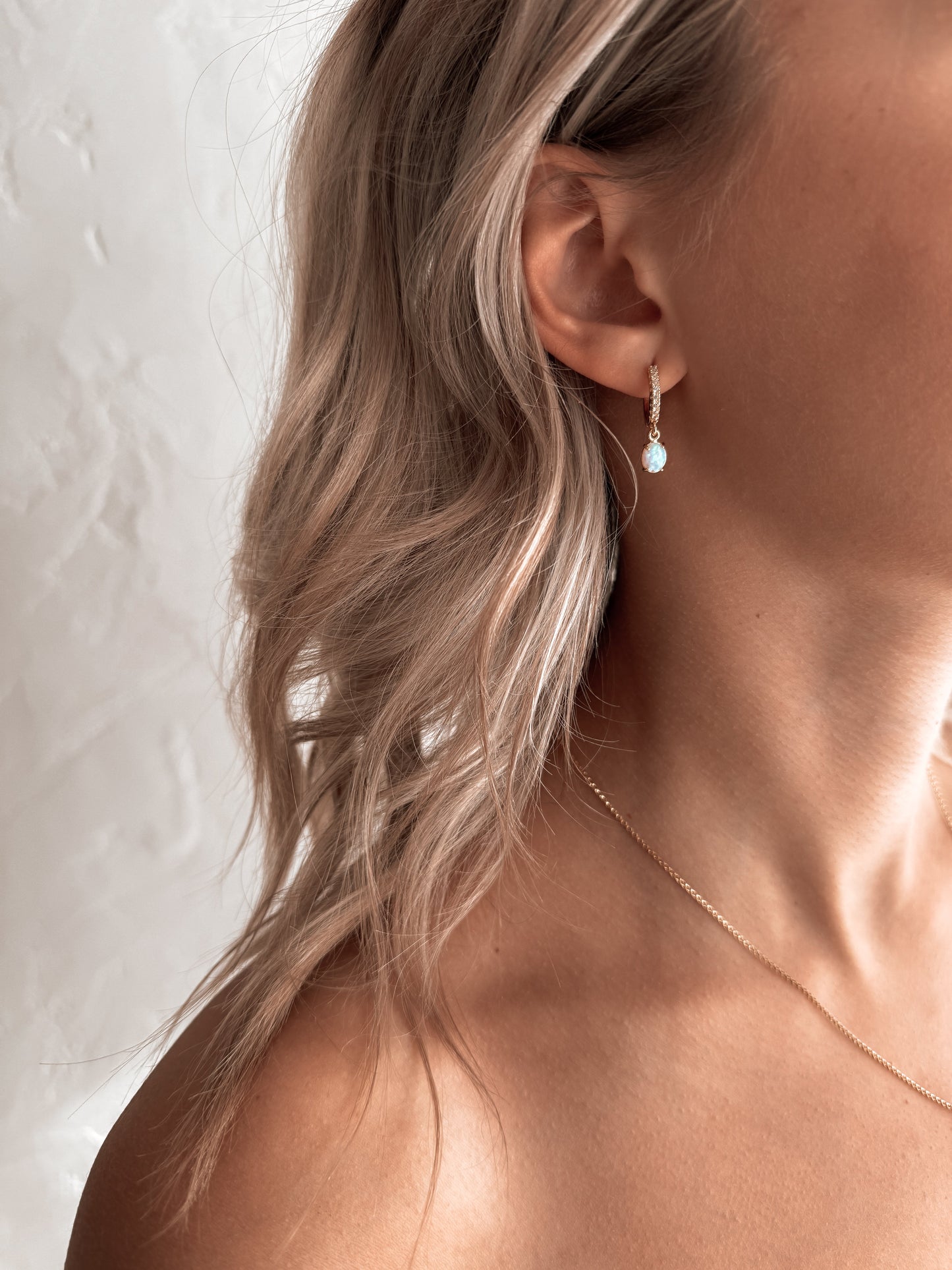 The Adeline CZ Opal Hoop Earrings - Velora Luxury Fashion