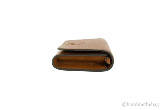 Tory Burch (75029) Thea Small Moose Pebble Leather Flat Wallet Crossbody Handbag - Velora Luxury Fashion