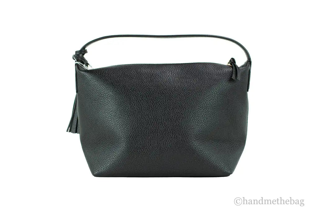 Tory Burch (86884) Thea Small Black Pebbled Leather Slouchy Shoulder Handbag - Velora Luxury Fashion
