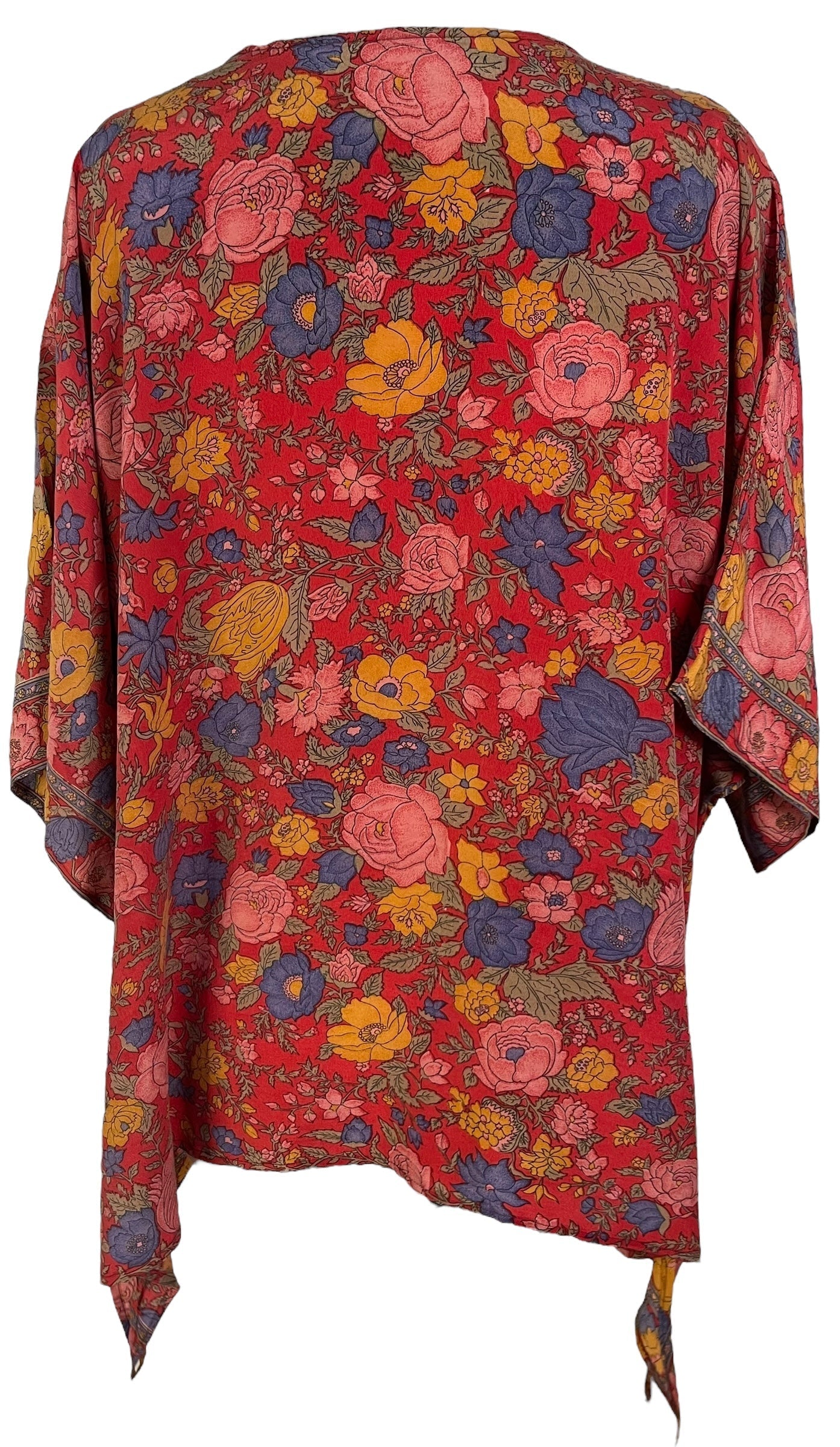 PRC7164 Avatar Pure Silk Long Tunic with Side Ties - Velora