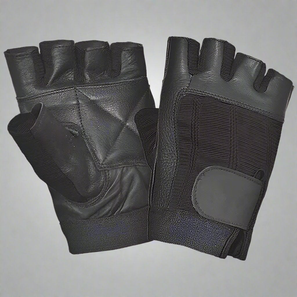 Unik International Leather & Fabric Fingerless Gloves - Velora Luxury Fashion