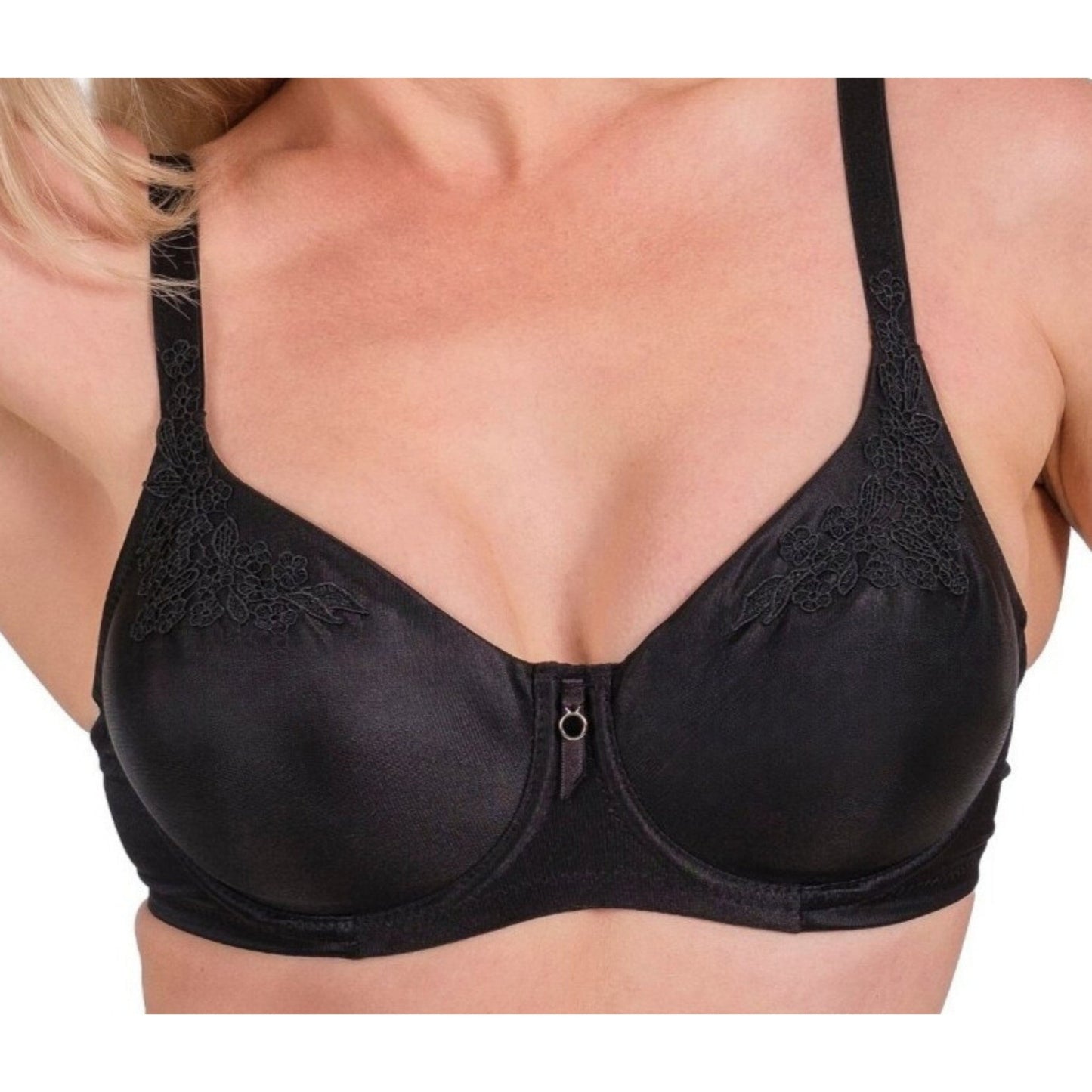 Lace Full-Coverage Support Bra – Elegant, Adjustable & Breathable Underwire Lingerie (Black, Skin, Mink) - Velora