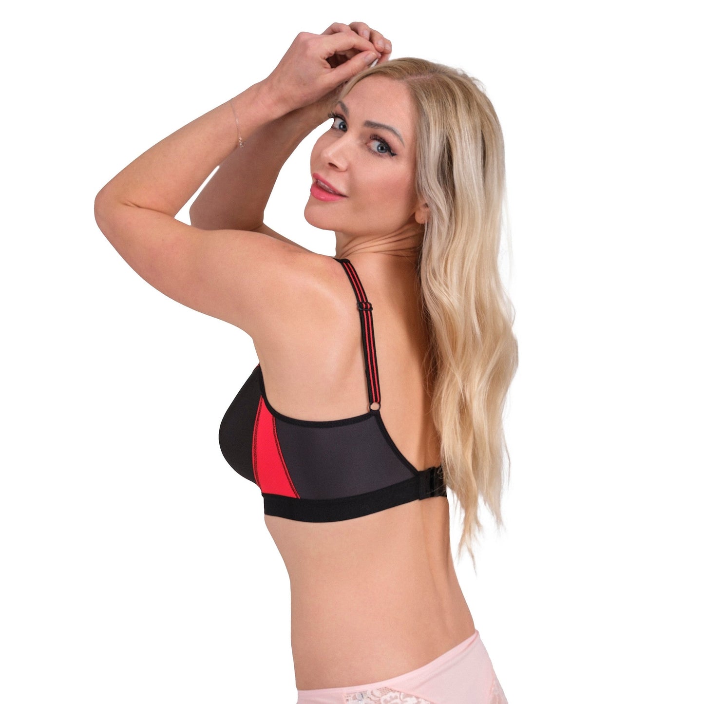 Women’s High-Impact Sports Bra – Breathable Mesh & Supportive Fit (Red, Black, Navy, White) - Velora