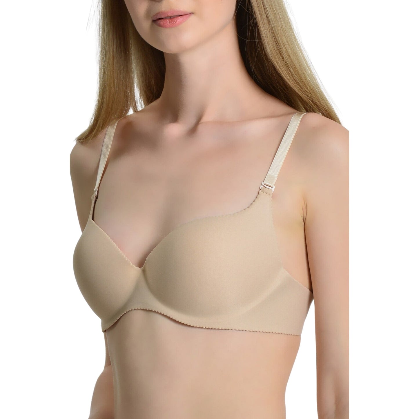 Seamless Everyday T-Shirt Bra – Invisible Under Clothing, Ultra Soft & Stretchy (Black, Mink & Skin) - Velora