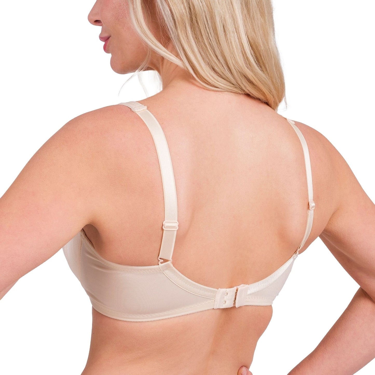 Lace-Trim Full-Coverage Support Bra – Breathable, Elegant & Underwire Everyday Lingerie (Black, Skin, White) - Velora