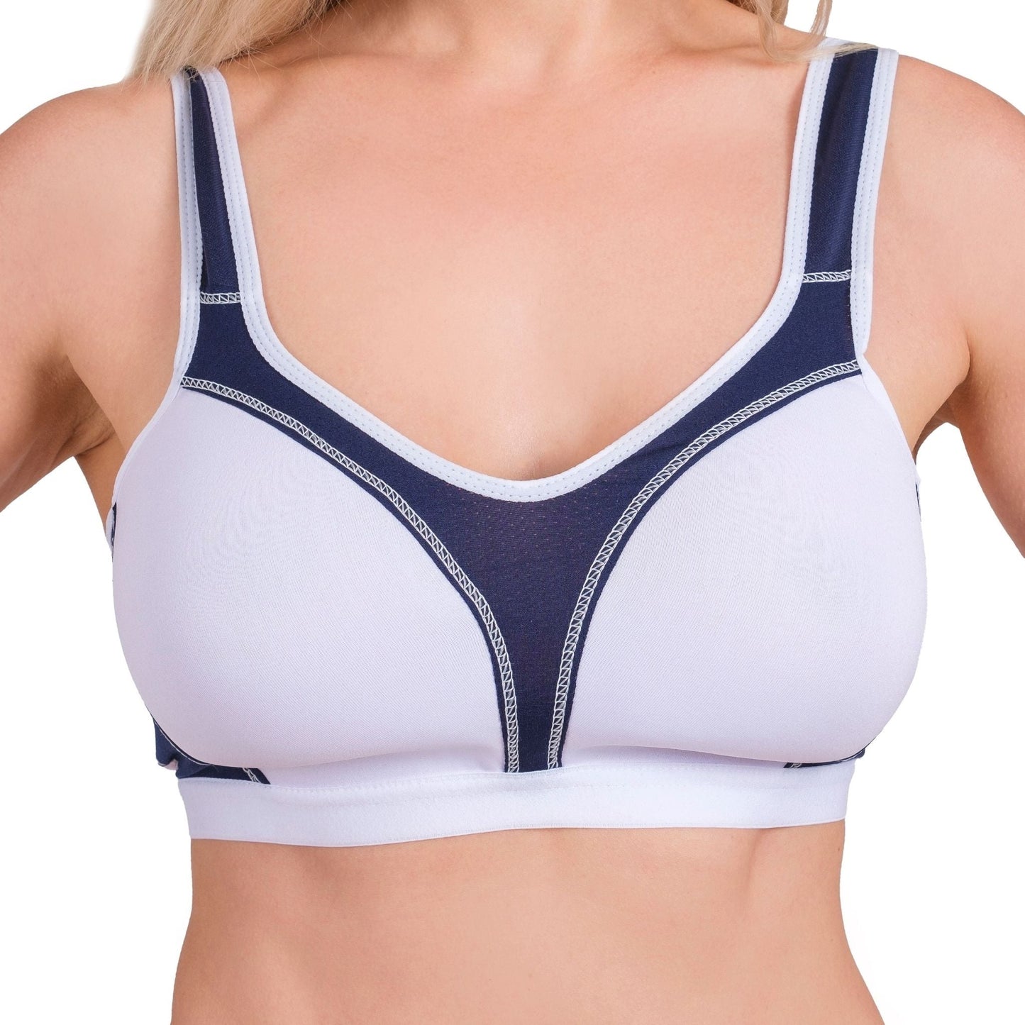 Women’s High-Impact Sports Bra – Breathable Mesh & Supportive Fit (Red, Black, Navy, White) - Velora