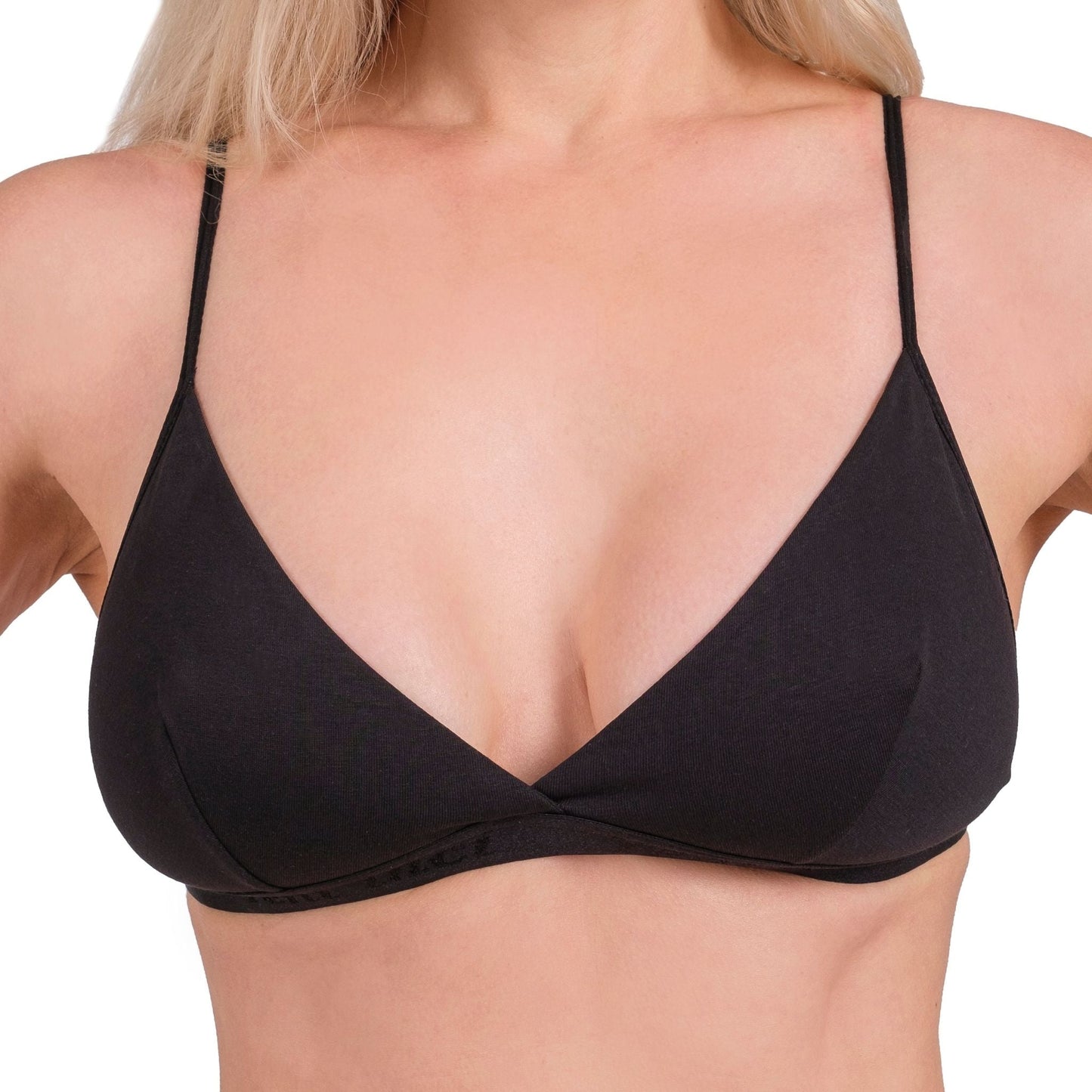 Wire-Free Cotton Triangle Bra – Soft, Lightweight & Breathable Bralette for Daily Comfort (Black, Nude, Grey) - Velora