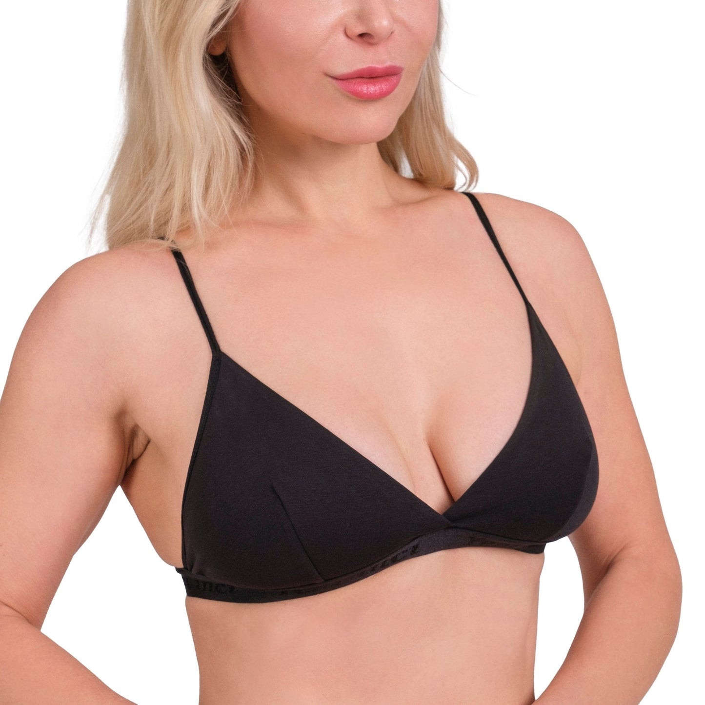 Wire-Free Cotton Triangle Bra – Soft, Lightweight & Breathable Bralette for Daily Comfort (Black, Nude, Grey) - Velora