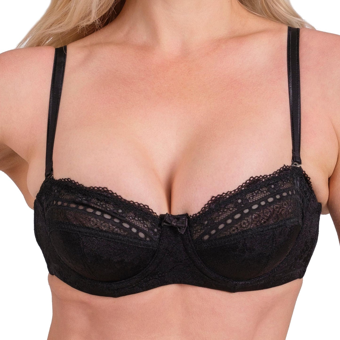 Women’s Lace Underwire Bra – Full-Coverage, Adjustable Straps & Breathable Floral Lingerie (Black, White, Nude) - Velora