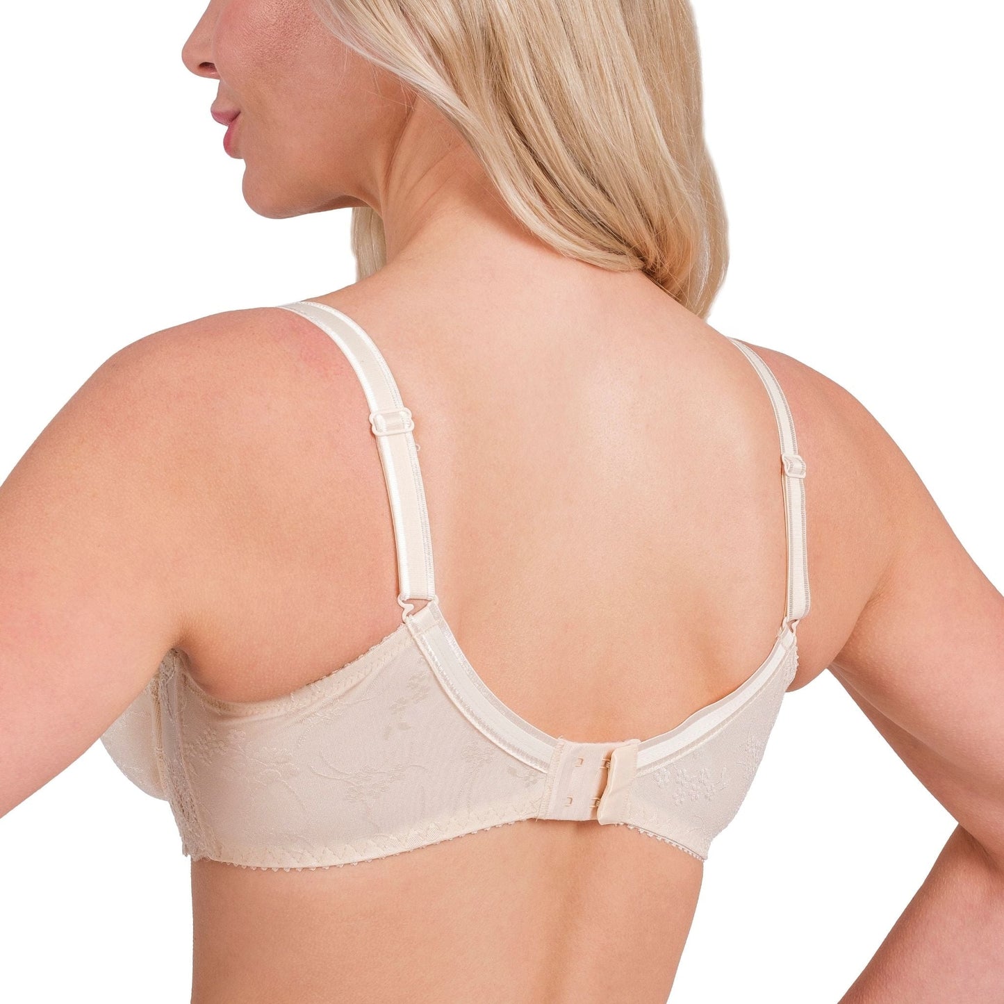 Lace Full-Coverage Underwire Bra – Adjustable Straps, Breathable Fabric & Elegant Everyday Support (White, Skin, Black) - Velora