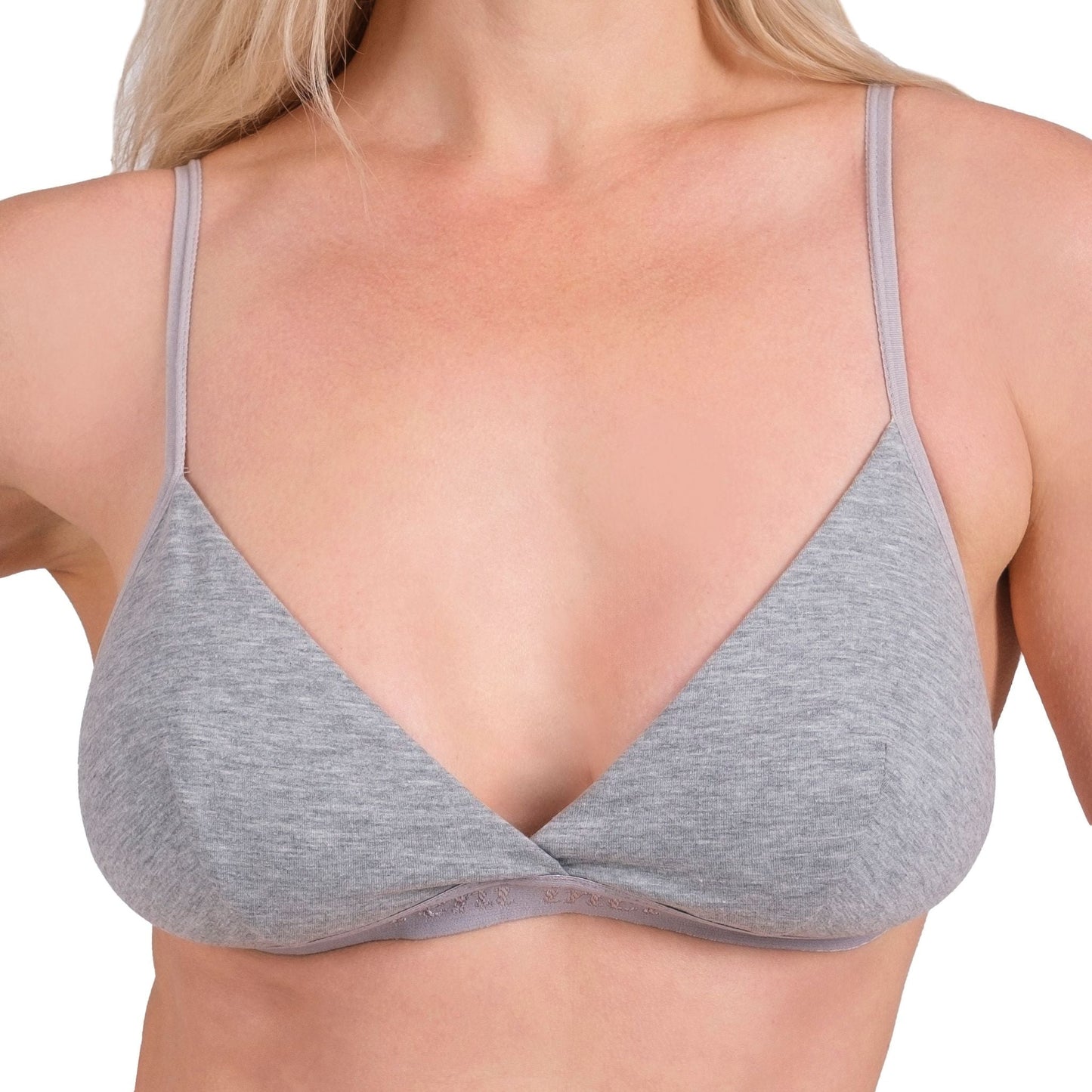 Wire-Free Cotton Triangle Bra – Soft, Lightweight & Breathable Bralette for Daily Comfort (Black, Nude, Grey) - Velora