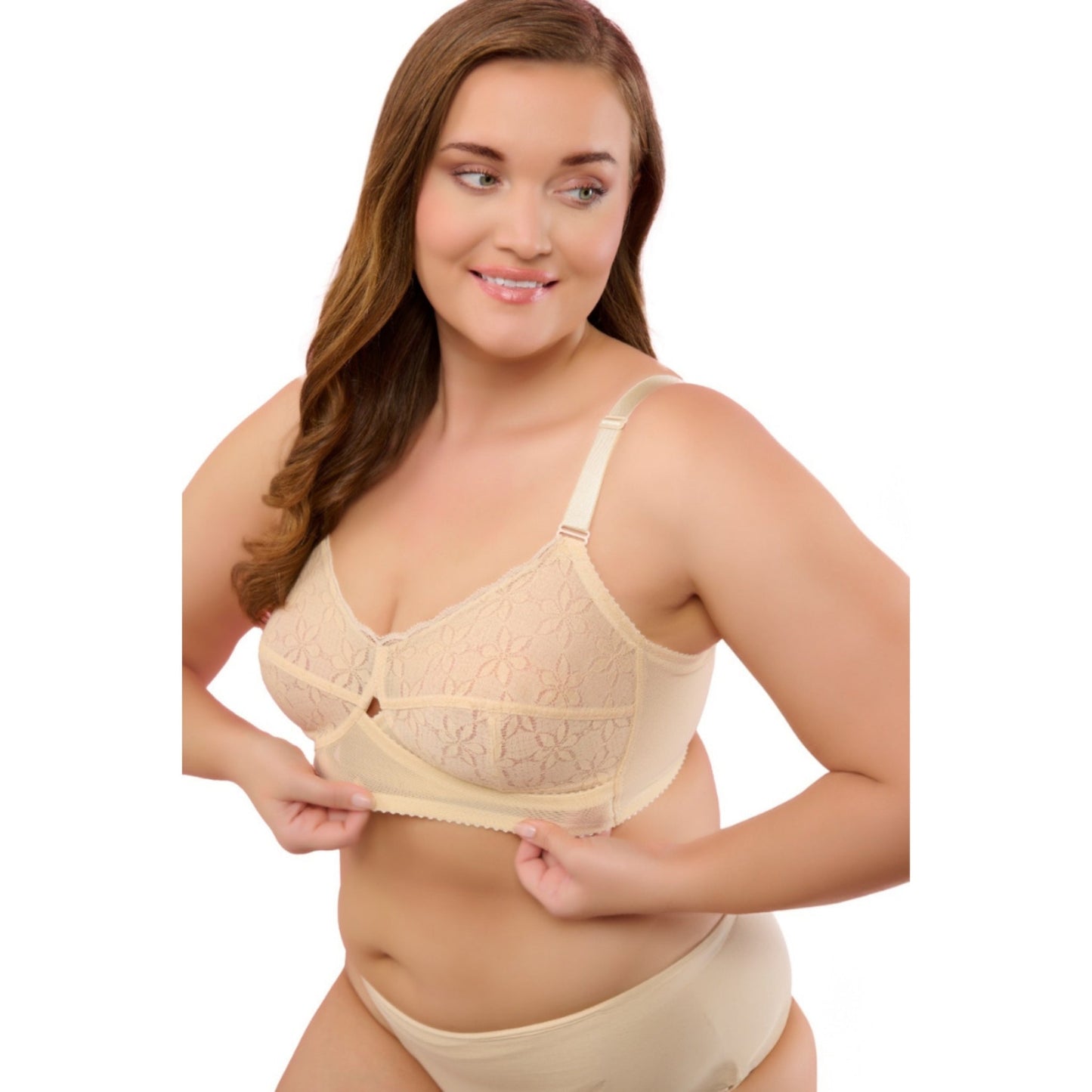 Full-Coverage Lace Bra for Women – Adjustable Straps, Wireless Support & Breathable Everyday Fit - Velora