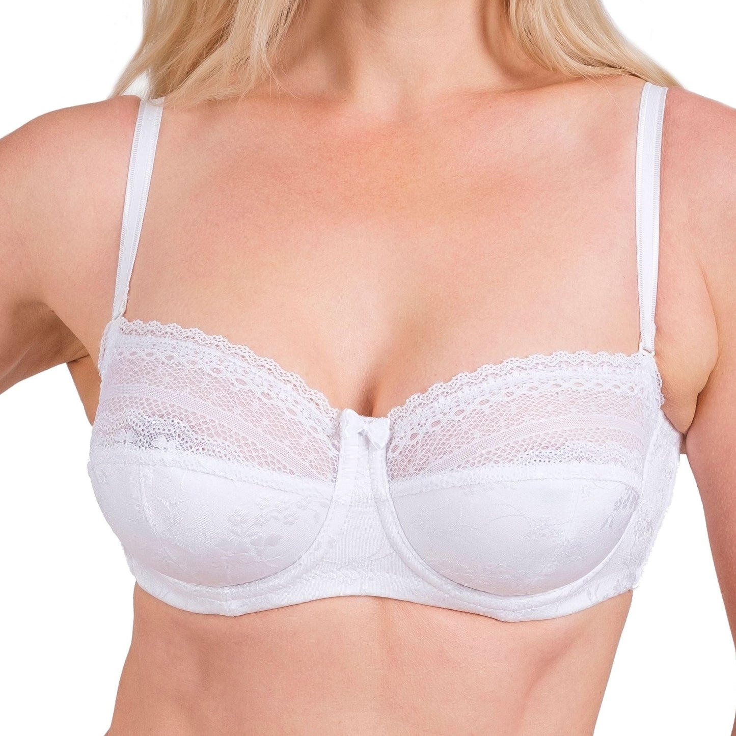 Women’s Lace Underwire Bra – Full-Coverage, Adjustable Straps & Breathable Floral Lingerie (Black, White, Nude) - Velora