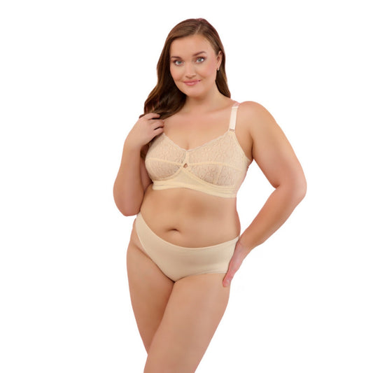 Full-Coverage Lace Bra for Women – Adjustable Straps, Wireless Support & Breathable Everyday Fit - Velora