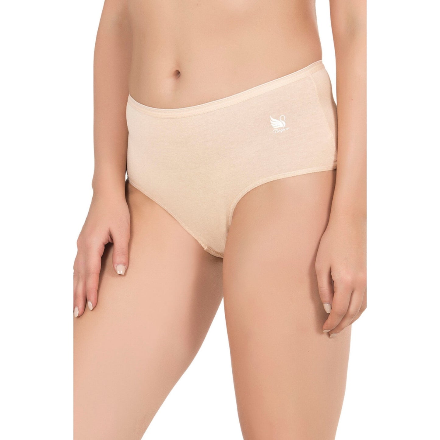 Women’s High-Waist Modal Cotton Panties – 3-Pack Seamless, Breathable, Full-Coverage Briefs (Black, Skin, White) - Velora