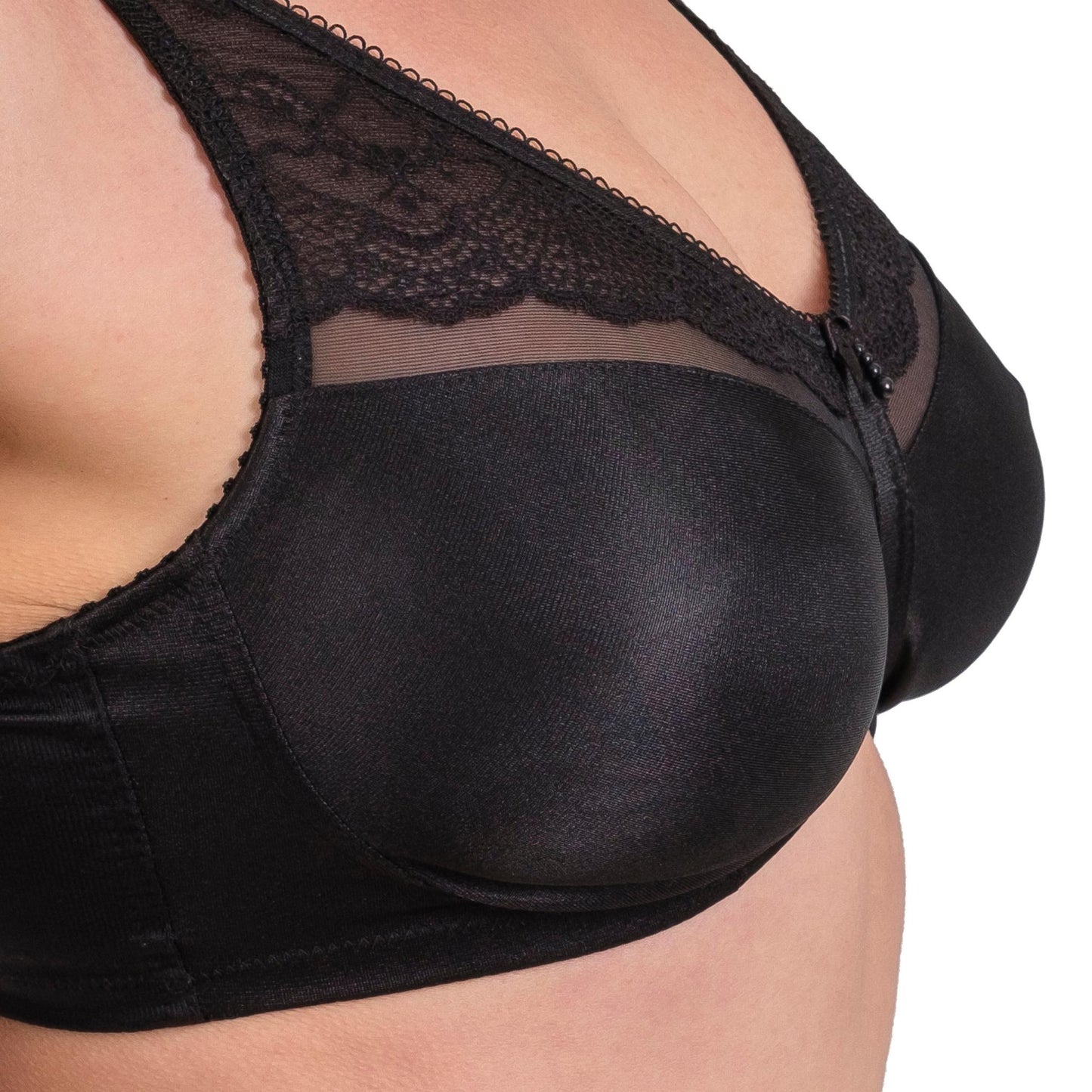 Wireless Full-Coverage Lace Bra – Lightweight, Breathable & Soft Support for Daily Comfort (White, Black, Skin) - Velora