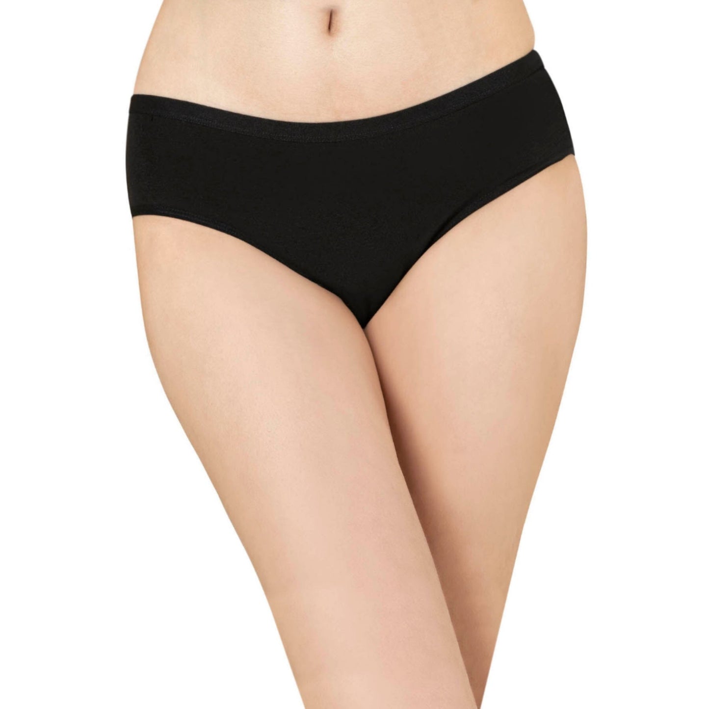 Women’s Cotton Brief Panties – 3-Pack Full-Coverage Underwear, Soft Stretch & Breathable Comfort (Black, Skin, White) - Velora