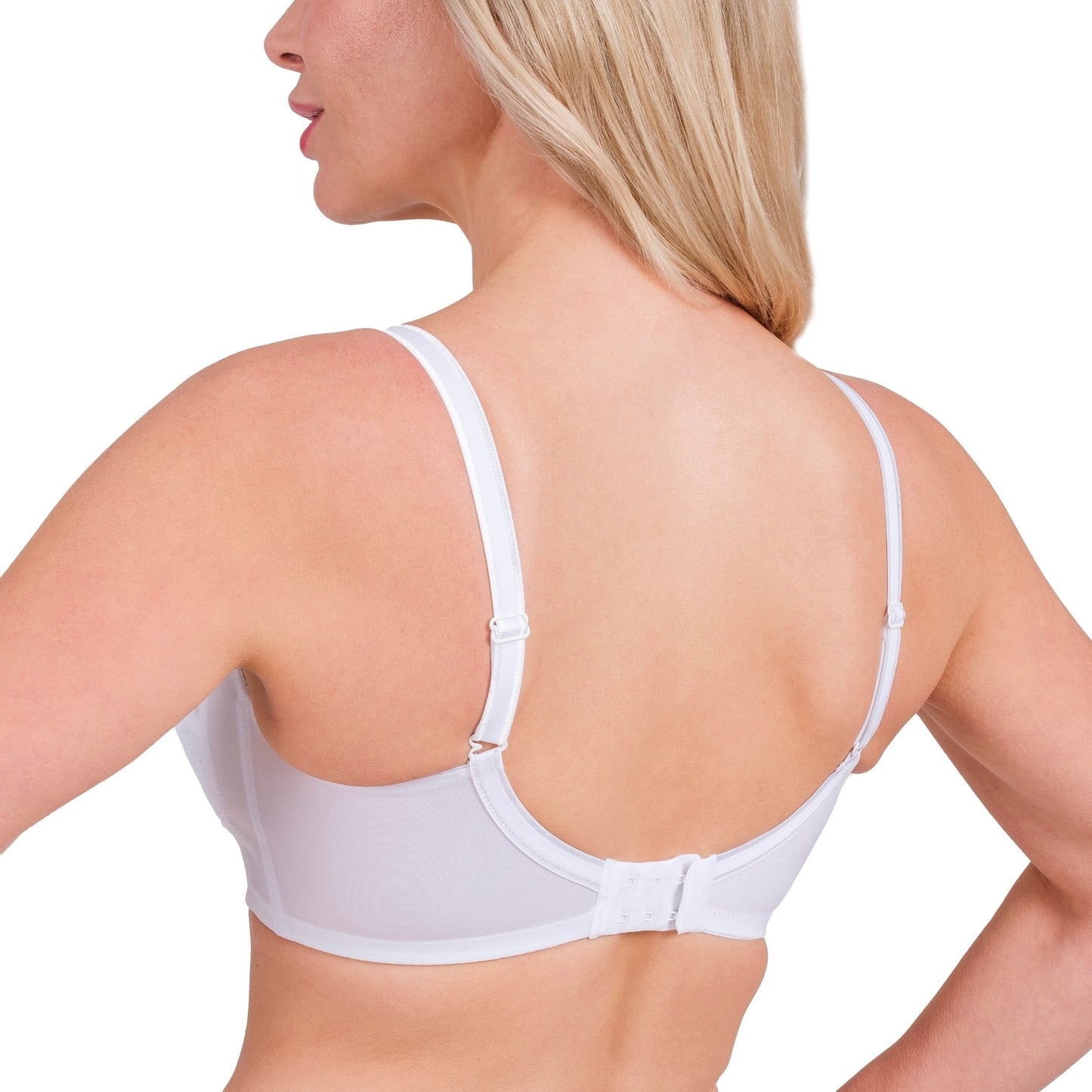 Women’s Full-Coverage Lace Bra – Wireless, Supportive & Breathable Lingerie (White, Black, Skin) - Velora