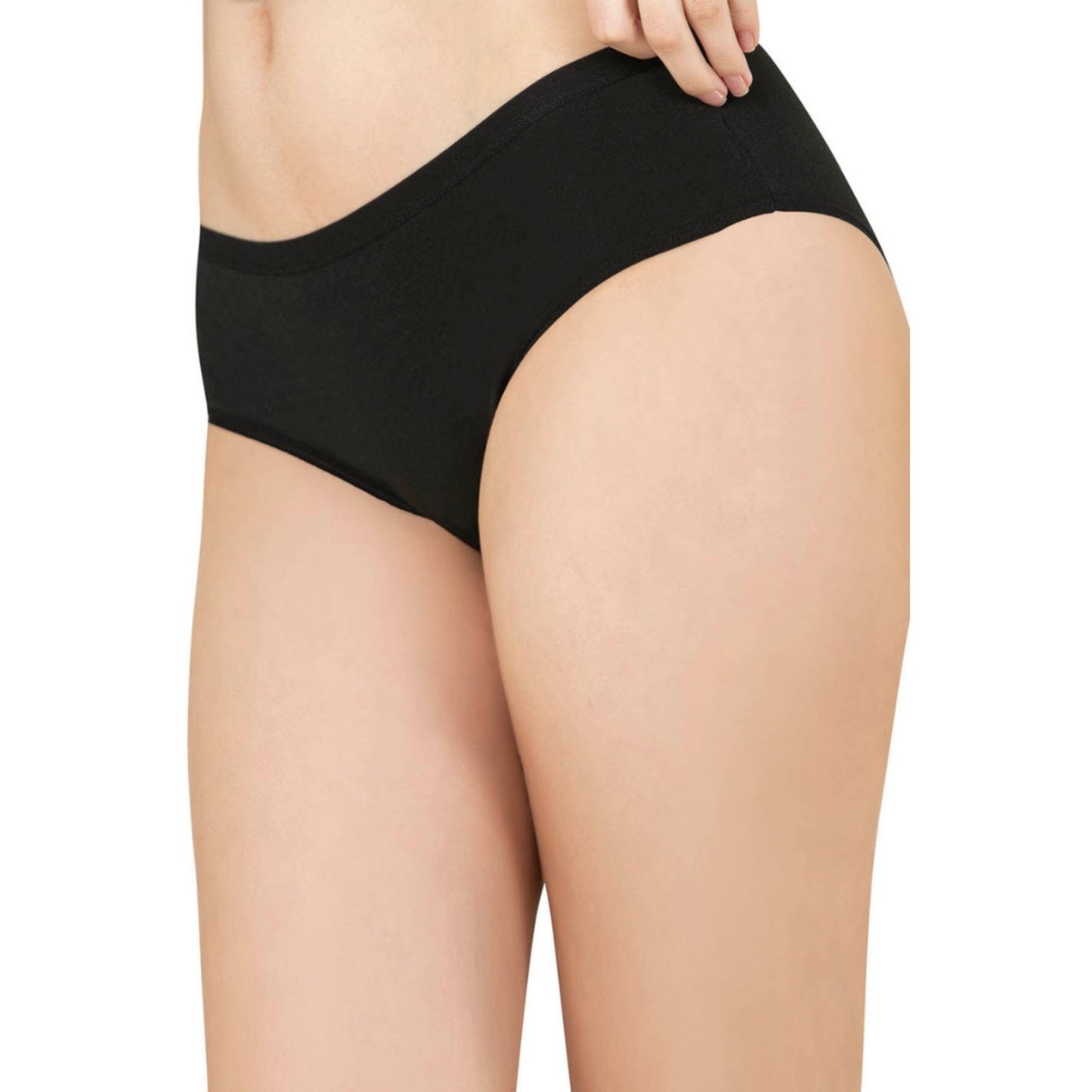Women’s Cotton Brief Panties – 3-Pack Full-Coverage Underwear, Soft Stretch & Breathable Comfort (Black, Skin, White) - Velora